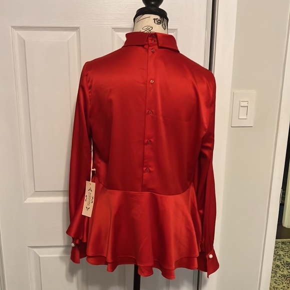 Nanette Lepore NWT satin peplum blouse - Picture 4 of 5